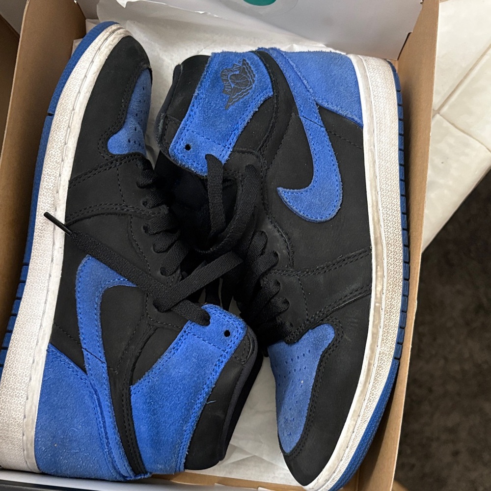 Nike Men's Black and Royal Blue High-Tops